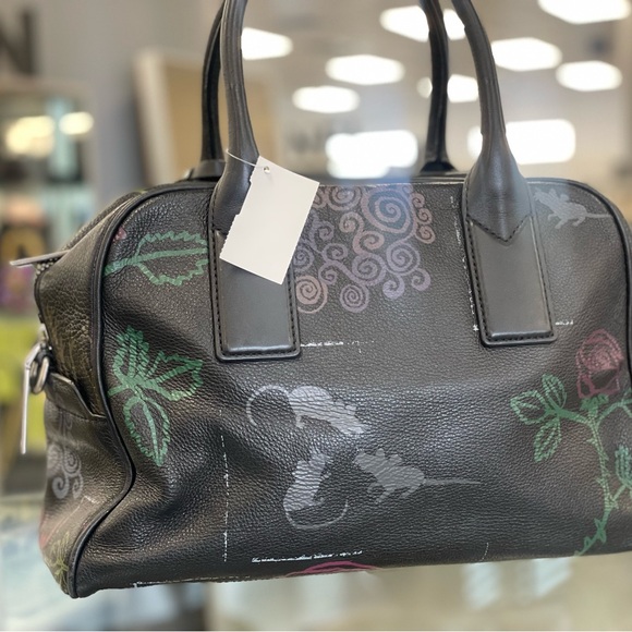 Marc Jacobs Black Satchel with Floral Embroidery - Picture 2 of 8